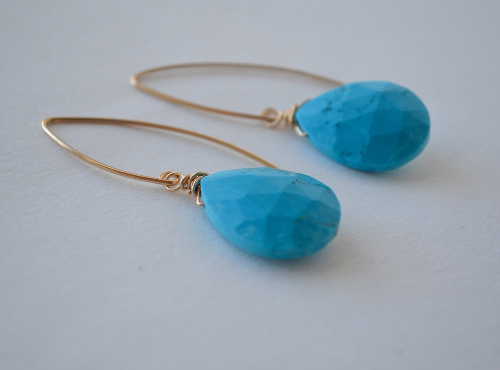 Almond Earrings - Turquoise