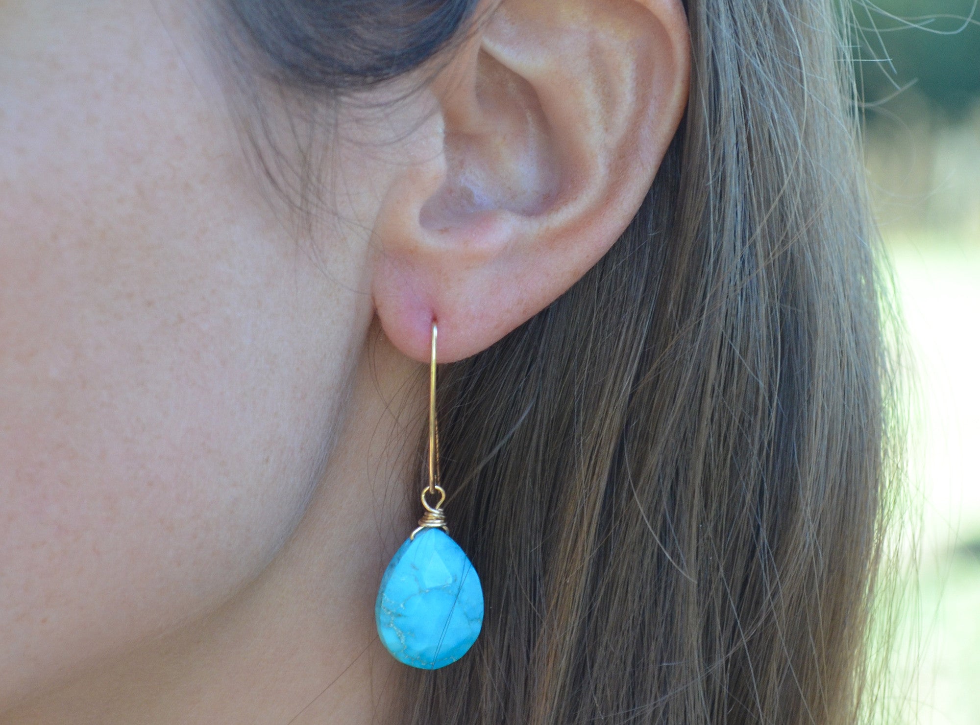 Almond Earrings - Turquoise